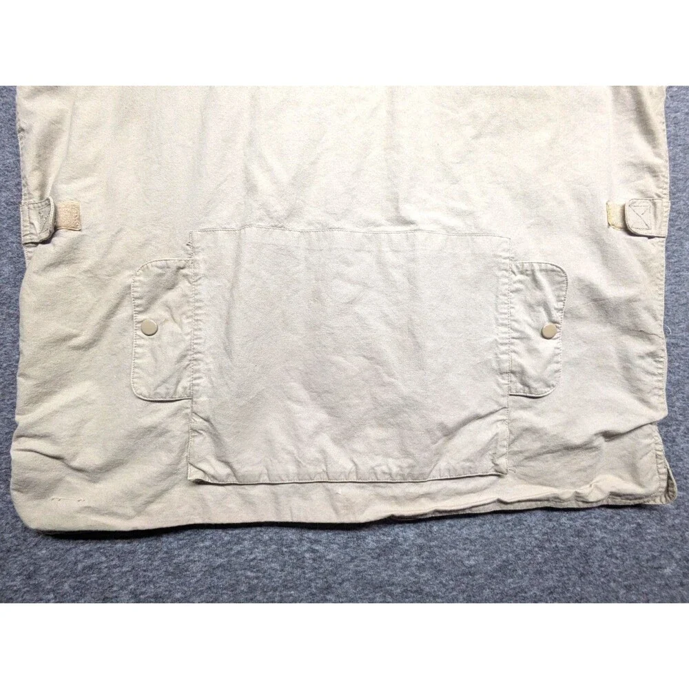 Banana Republic Safari Vest XL Khaki Vintage Utility Fishing Travel Vest W/Hood